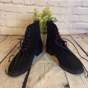 Eddie Bauer Sz 8.5 black leather lace up boot